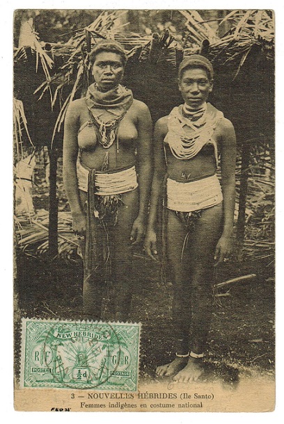 NEW HEBRIDES - 1923 1/2d rate (unaddressed) postcard use at PORT VILA. 