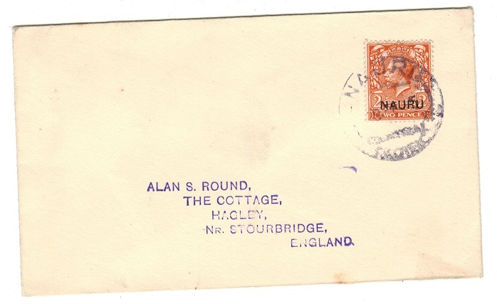 NAURU - 1935 2d rate cover to UK.