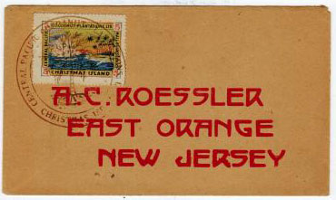 CHRISTMAS ISLAND - 1920 (circa) 5c local coconut plantation cover.