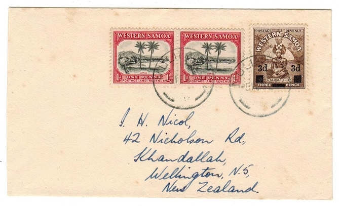 SAMOA - 1942 cover to New Zealand used at MULIFANUA.