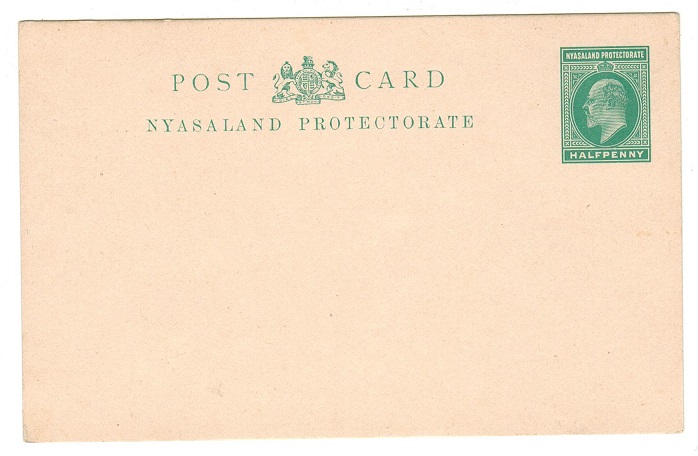 NYASALAND - 1908 1/2d green PSC unused.  H&G 1.