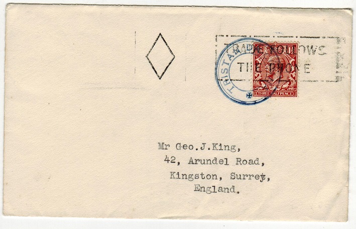 TRISTAN DA CUNHA - 1929 (circa) cover to UK with TRISTAN DA CUNHA h/s (SG C6).