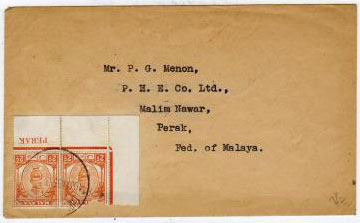 CHRISTMAS ISLANDS - 1955 Perak stamps used in Christmas Islands.