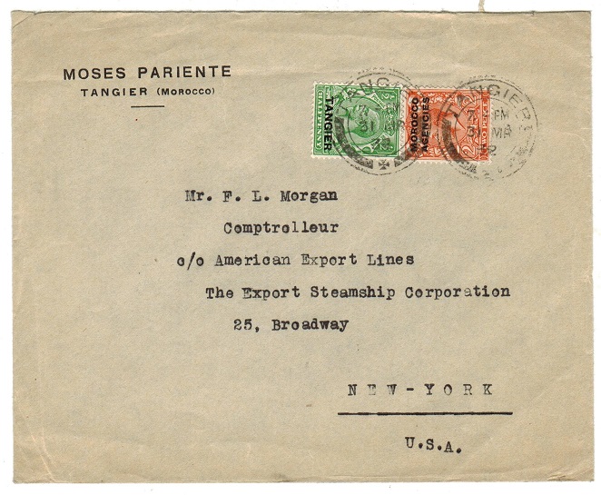 MOROCCO AGENCIES - 1932 commercial cover to UK used at TANGIER.