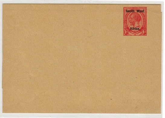 SOUTH WEST AFRICA - 1923 1d red unused postal stationery wrapper.  H&G 7.