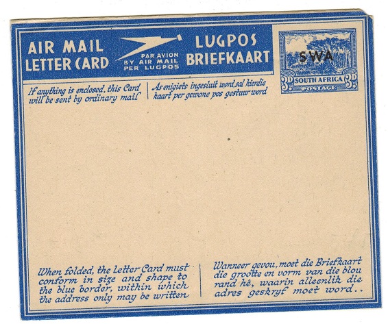 SOUTH WEST AFRICA - 1944 3d dull blue 