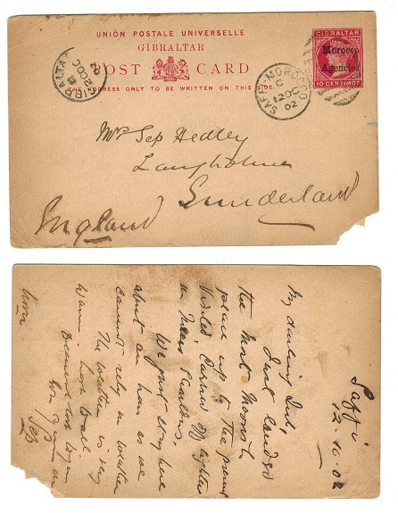 MOROCCO AGENCIES - 1898 10c PSC to UK used at SAFFI.  H&G 8.