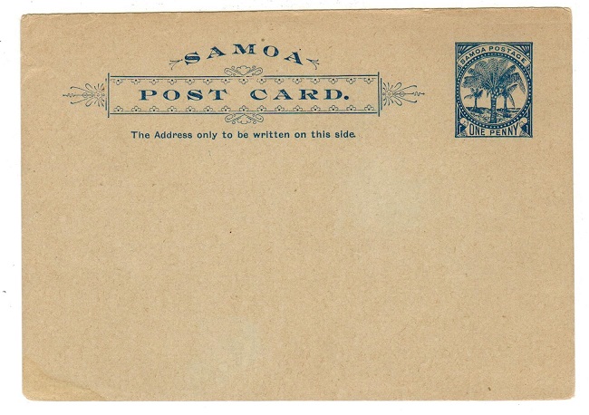 SAMOA - 1896 1d blue PSC unused.  H&G 1.