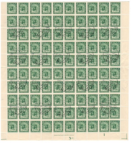 CYRENAICA EMIRATE - 1950 4m block of 100 cancelled EL MARJ/2.  SG 139.