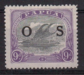 PAPUA - 1921-32 9d lilac and violet overprinted 