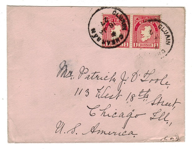 IRELAND - 1927 2d rate cover to USA used at CLUAIN CHEARBAN.