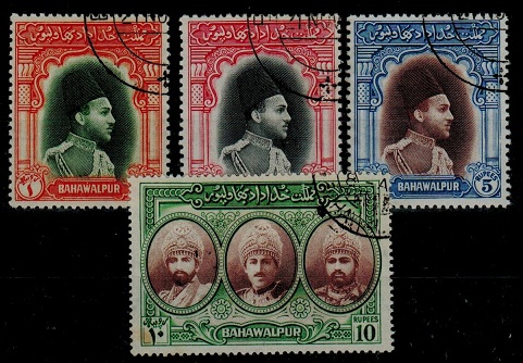 BAHAWALPUR - 1948 1r-10r colour changes fine used.  SG 35-38.