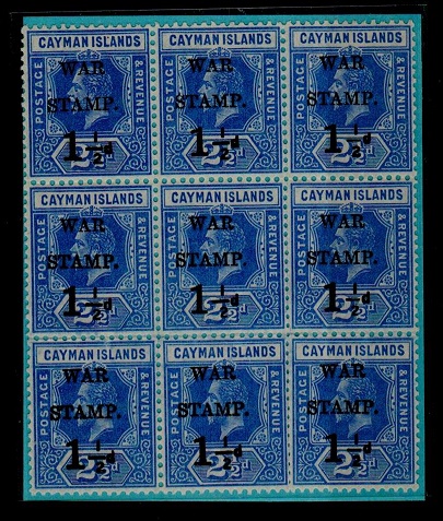 CAYMAN ISLANDS - 1917 1 1/2d surcharged 