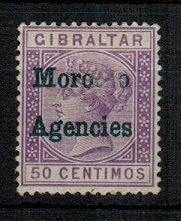 MOROCCO AGENCIES - 1898 50 bright violet mint with MISSING 