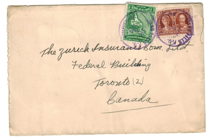 NEWFOUNDLAND - 1930 cover to Canada used at GRAND FALLS PO.