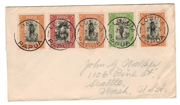PAPUA - 1935 cover to USA used at LOSUIA.