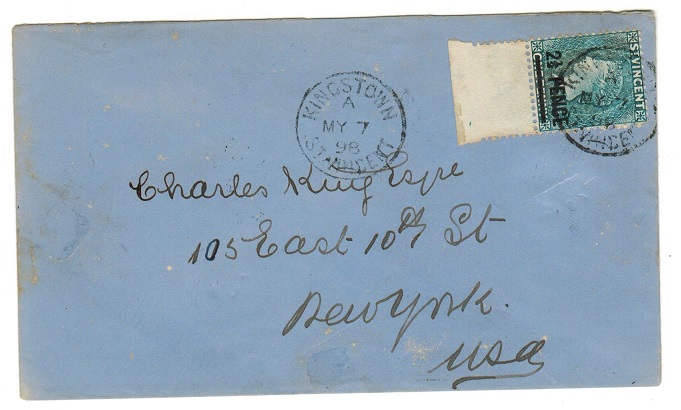 ST.VINCENT - 1898 2 1/2d on 1d blue grey 