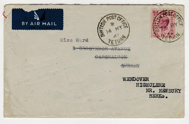 MOROCCO AGENCIES - 1947 cover to UK with 6d (SG Z215) used at TETUAN.