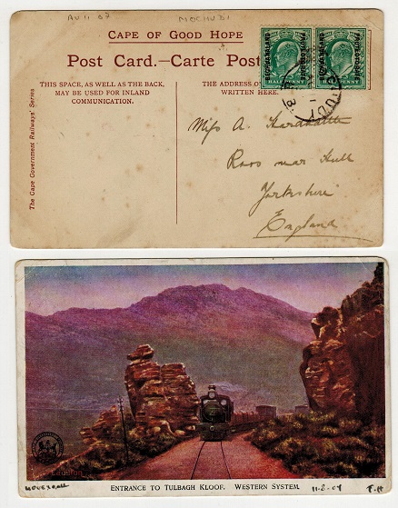 BECHUANALAND - 1907 1d rate postcard use to UK used at MOCHUDI/B.B.