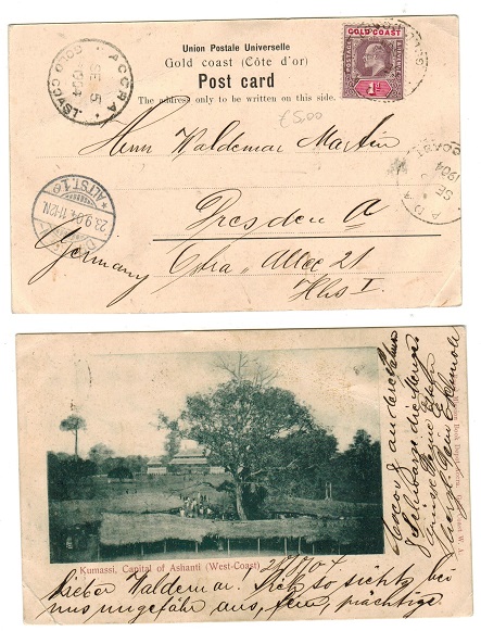 GOLD COAST - 1904 postcard to Germany use at ADA/GOLD COAST.