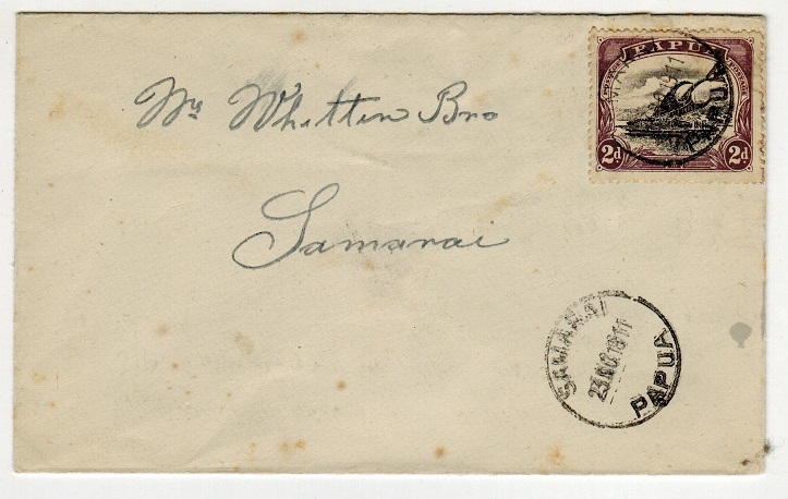 PAPUA - 1911 2d rate local commercial cover used at SAMARAI.