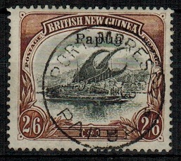PAPUA - 1906 2/6d black and brown fine used example on thin paper.  SG 45a.
