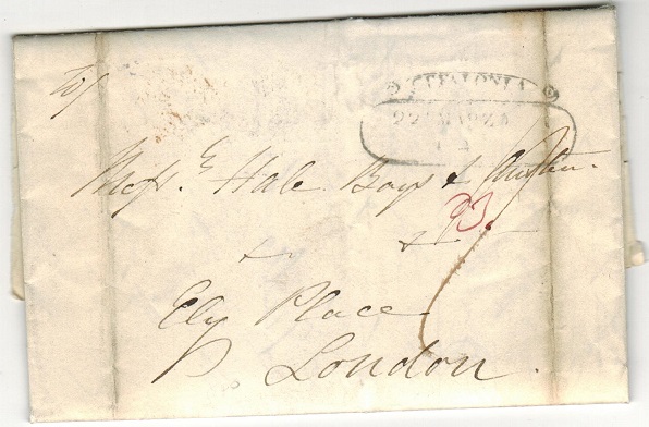IONION ISLANDS (Cephalonia) - 1842 outer wrapper to UK used at CEFALONIA.