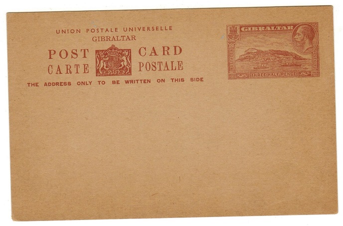 GIBRALTAR - 1934 1 1/2d brown PSC fine mint. H&G 31.