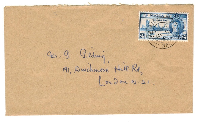 MALTA - 1960 (circa) cover to UK used at LUQA AIRPORT.