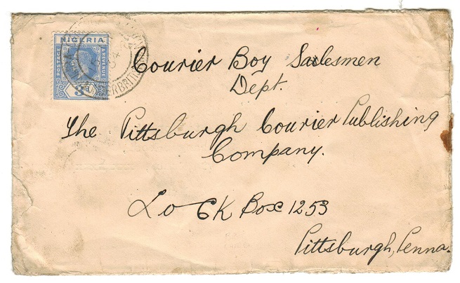 CAMEROONS - 1934 re-use of envelope to USA used at KUMBA.