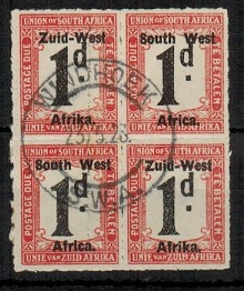 SOUTH WEST AFRICA - 1923 1d black and rose 
