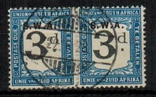 SOUTH WEST AFRICA - 1928-29 3d black and blue 